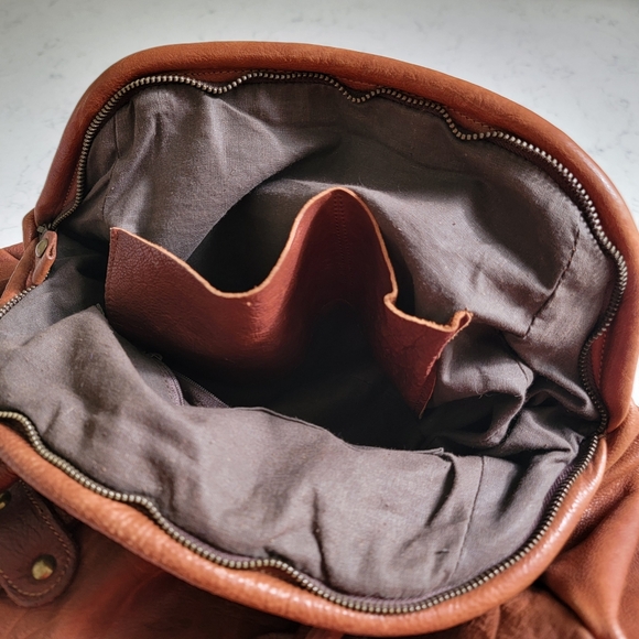 Corsia Italian Leather Satchel Bag Brown Distressed Vintage Style - Picture 11 of 12